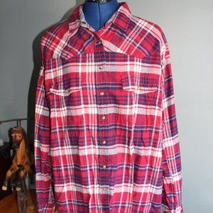 Bea Plaid Long Sleeve Snap Front Shirt ~XXL